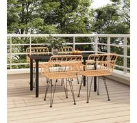 vidaXL 5 Piece Garden Dining Set Poly Rattan