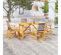 vidaXL 5 Piece Garden Dining Set Solid Acacia Wood UK