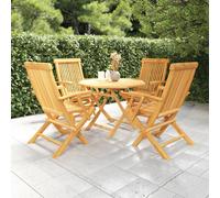 vidaXL 5 Piece Garden Dining Set Solid Teak Wood