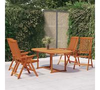 vidaXL 5 Piece Garden Dining Set Solid Wood Eucalyptus