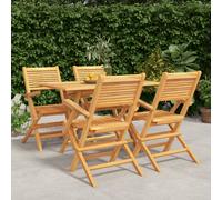 vidaXL 5 Piece Garden Dining Set Solid Wood Teak