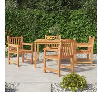 vidaXL 5 Piece Garden Dining Set Solid Wood Teak