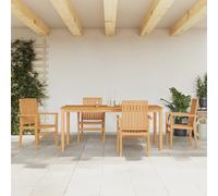 Garden Dining Set Wooden Outdoor Table and Chairs Set Solid Wood Teak vidaXL