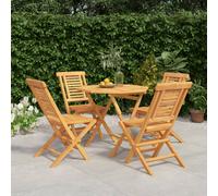 vidaXL 5 Piece Garden Dining Set Solid Wood Teak