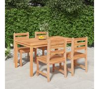 (150 cm table length, 4x chair + table) vidaXL Solid Wood Teak Garden Dining Set Dining Table Chair Multi Sizes/Models