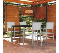 vidaXL 5 Piece Garden Dining Set White, White