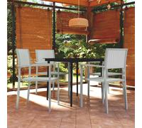 vidaXL 5 Piece Garden Dining Set White