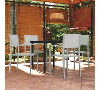 vidaXL Garden Dining Set 5 Piece White Outdoor Patio Furniture Table and Chair