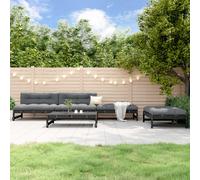 (black) vidaXL Garden Lounge Set Outdoor Modular Sofa Set 5 Piece Solid Wood Pine