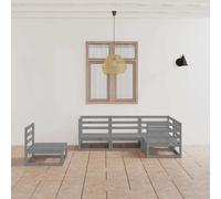 vidaXL 5 Piece Garden Lounge Set Grey Solid Pinewood