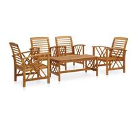vidaXL Solid Acacia Wood Garden Lounge Set 5 Piece Patio Outdoor Furniture Set