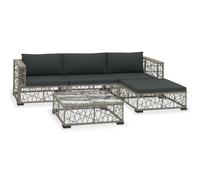 Vidaxl 5 Piece Garden Lounge Set With Cushions Poly Rattan Grey