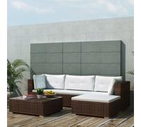 vidaXL 5 Piece Garden Lounge Set with Cushions Poly Rattan Brown