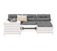 vidaXL 5 Piece Garden Sofa Set White Solid Wood Pine