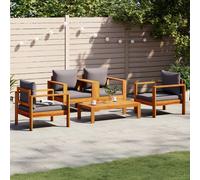 vidaXL 5 Piece Garden Sofa Set with Cushions Solid Wood Acacia