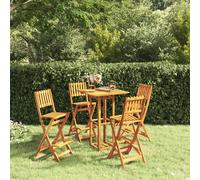 vidaXL 5 Piece Outdoor Bar Set Solid Wood Acacia
