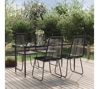vidaXL 5 Piece Patio Dining Set Black