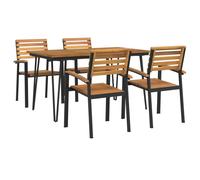 vidaXL 5 Piece Patio Dining Set Solid Wood Acacia and Metal