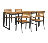 vidaXL 5 Piece Patio Dining Set Solid Wood Acacia and Metal