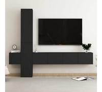 Vidaxl 5 Piece Tv Cabinet Set Black Engineered Wood