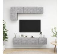 vidaXL TV Cabinet Set 5 Piece Concrete Grey Engineered Wood Hanging TV Stand