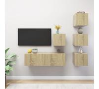 vidaXL 5 Piece TV Cabinet Set Sonoma Oak Engineered Wood