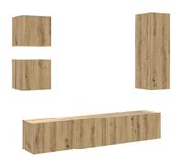 vidaXL 5 Piece TV Cabinet Set Wall-mounted Artisan Oak Engineered Wood