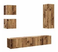 vidaXL 5 Piece TV Cabinet Set Wall-mounted Old Wood Engineered Wood tv cabinet
