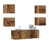 vidaXL 5 Piece TV Cabinet Set Wall-mounted Old Wood Engineered Wood tv cabinet