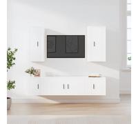 vidaXL 5 Piece TV Cabinet Set White Engineered Wood