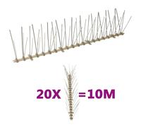 vidaXL 5-row Plastic Bird & Pigeon Spikes Set of 20 10 m