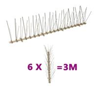 vidaXL 5-row Plastic Bird & Pigeon Spikes Set of 6 3 m