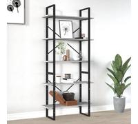 Vidaxl 5-tier Book Cabinet Grey Sonoma 80X30X175 Cm Engineered Wood