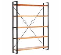 vidaXL 5-Tier Bookcase 140x30x180 cm Solid Acacia Wood