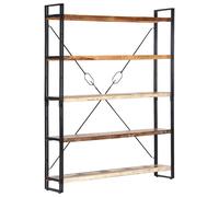 Vidaxl 5-Tier Bookcase 140X30X180 Cm Solid Reclaimed Wood Bookcases