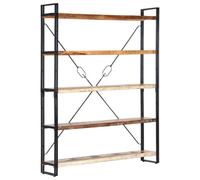 Vidaxl 5-Tier Bookcase 140X30X180 Cm Solid Reclaimed Wood Bookcases