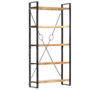 vidaXL 5-Tier Bookcase 90x30x180 cm Solid Acacia Wood
