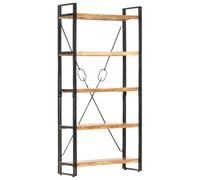 Vidaxl 5-Tier Bookcase 90X30X180 Cm Solid Acacia Wood Bookcases