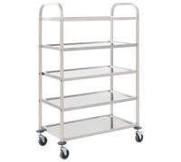 vidaXL 5-Tier Kitchen Trolley 107x55x147 cm Stainless Steel