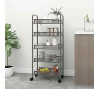 vidaXL 5-Tier Kitchen Trolley Grey 46x26x105 cm Iron UK