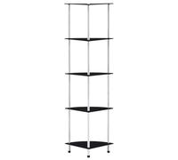 vidaXL 5-Tier Shelf Tempered Glass 30x30x130cm Bookshelf Storage Showcase