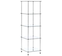 vidaXL 5-Tier Shelf Transparent Tempered Glass Kitchen Showcase Organiser Rack