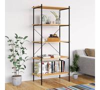 vidaXL 5-Tier Shelving Unit Black and Oak 80x40x163 cm