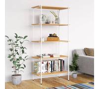 vidaXL 5-Tier Shelving Unit White and Oak 80x40x163 cm