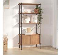 Vidaxl 5-Tier Shelving Unit With Cabinet 80X40X163 Cm Steel And Engineered Wood