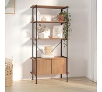 vidaXL 5-Tier Shelving Unit with Cabinet 80x40x163 cm Steel and Engineered Wood