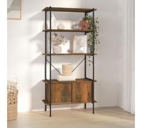 vidaXL 5-Tier Shelving Unit with Cabinet 80x40x163 cm Steel and Engineered Wood