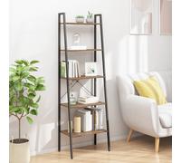 vidaXL 5-Tier Standing Shelf Dark Brown and Black 56x35x174 cm