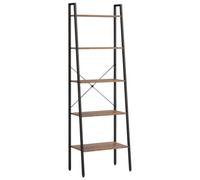 vidaXL 5-Tier Standing Shelf Dark Brown and Black 56x35x174 cm UK HOT