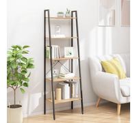 vidaXL 5-Tier Standing Shelf Light Brown and Black 56x35x174 cm